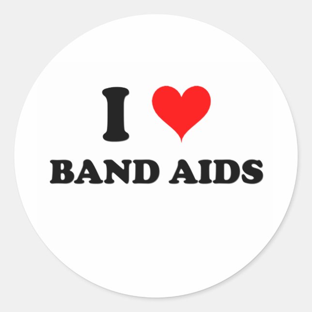 Adesivo Redondo Eu Amo Aids De Banda (Frente)