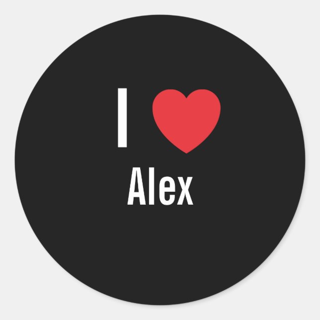 Adesivo Redondo Eu amo Alex (Frente)