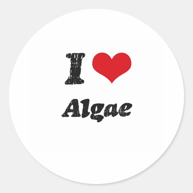 Adesivo Redondo Eu Amo Algae (Frente)