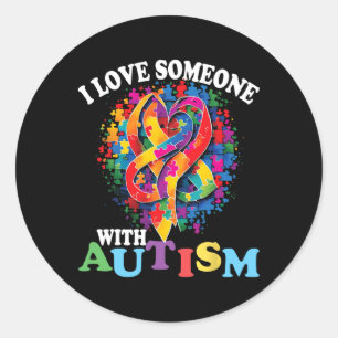 Adesivo Redondo Eu Amo Alguém Com Autismo 1