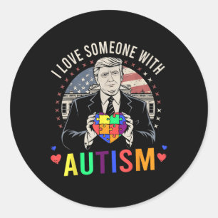 Adesivo Redondo Eu Amo Alguém Com Autismo Engraçado Autismo