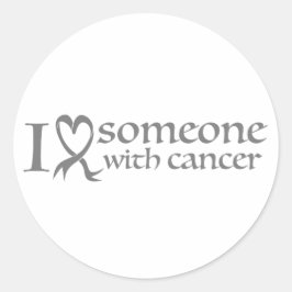 Adesivo Redondo Eu amo alguém com cancer