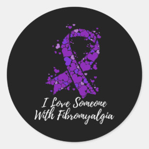 Adesivo Redondo Eu Amo Alguém Com Conhecimento De Fibromialgia
