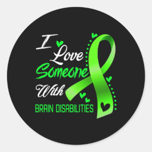 Adesivo Redondo Eu Amo Alguém Com Deficiência Cerebral Sensibiliza