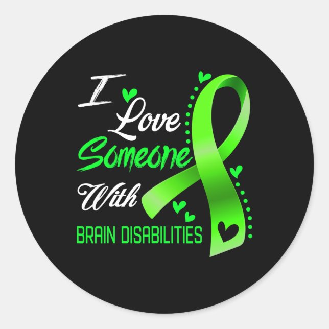 Adesivo Redondo Eu Amo Alguém Com Deficiência Cerebral Sensibiliza (Frente)
