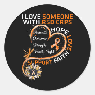 Adesivo Redondo Eu amo alguém com RSD CRPS Awarfly S