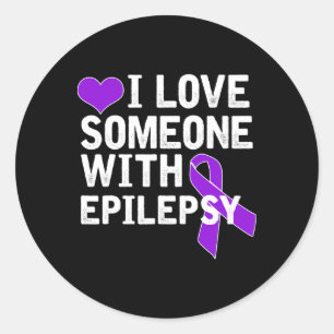 Adesivo Redondo Eu Amo Alguém - Conscientização sobre Epilepsia