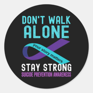 Adesivo Redondo Eu Amo Alguém Que Prevenir Suicídio Em Teal-Purple