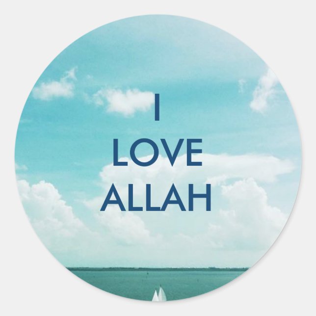Adesivo Redondo EU AMO ALLAH - Sailboat stickers (Frente)