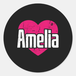 Adesivo Redondo Eu Amo Amelia Primeiro Nome I he Amelia