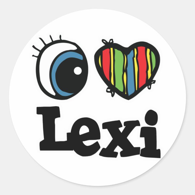 Adesivo Redondo Eu Amo (Amo) Lexi (Frente)