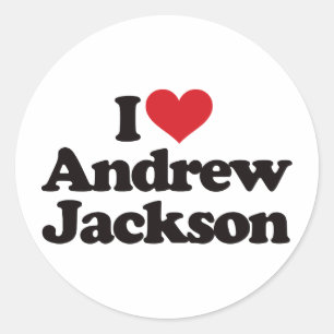 Adesivo Redondo Eu amo Andrew Jackson