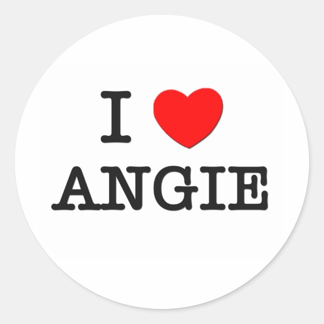 Adesivo Redondo Eu Amo Angie (Frente)