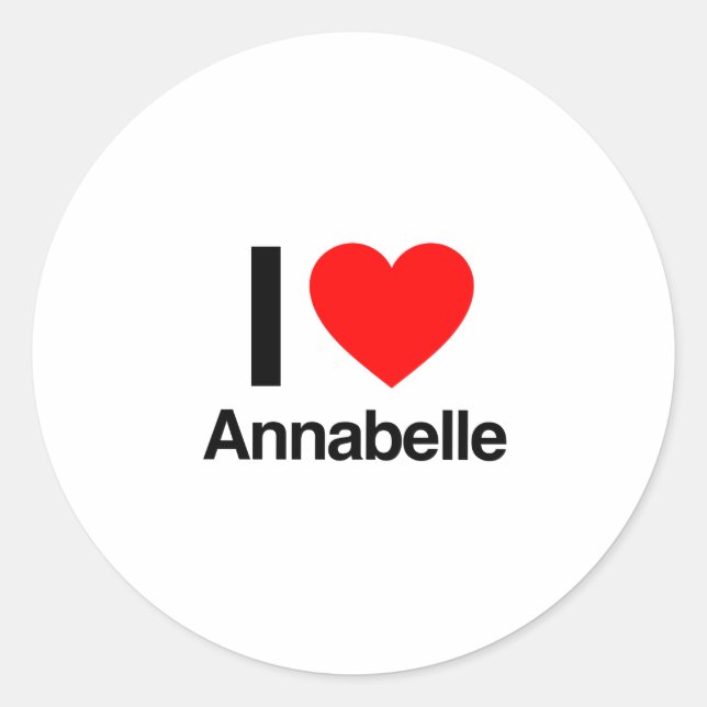 Adesivo Redondo eu amo annabelle (Frente)