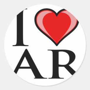 Adesivo Redondo Eu amo AR - Arkansas
