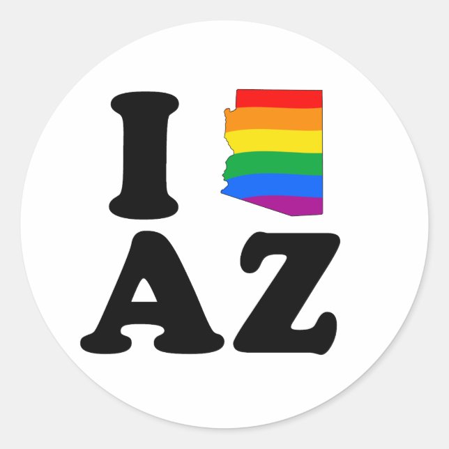 ADESIVO REDONDO EU AMO ARIZONA GAY (Frente)