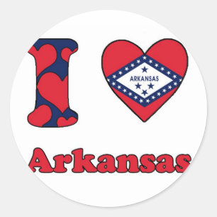 Adesivo Redondo Eu amo Arkansas