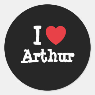 Adesivo Redondo Eu amo Arthur Heart T-Shirt