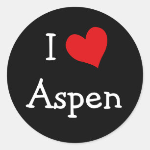 Adesivo Redondo Eu amo Aspen