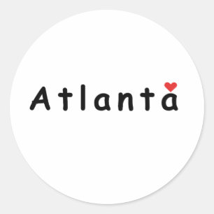 Adesivo Redondo Eu amo Atlanta