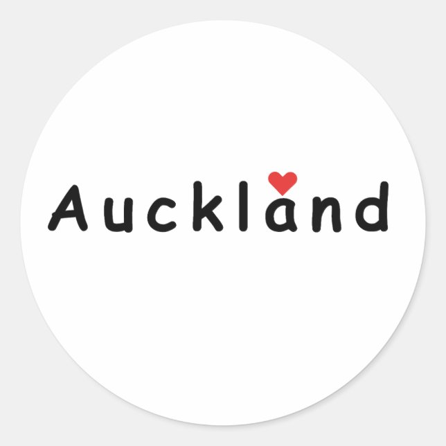 Adesivo Redondo eu amo Auckland (Frente)