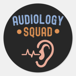 Adesivo Redondo Eu Amo Audiologia, Equipe de Audiologia