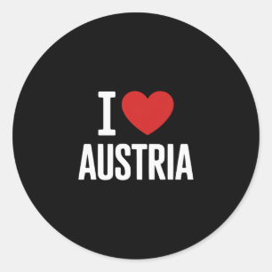 Adesivo Redondo Eu Amo Áustria Osterreich Esqui Verão Austríaco H