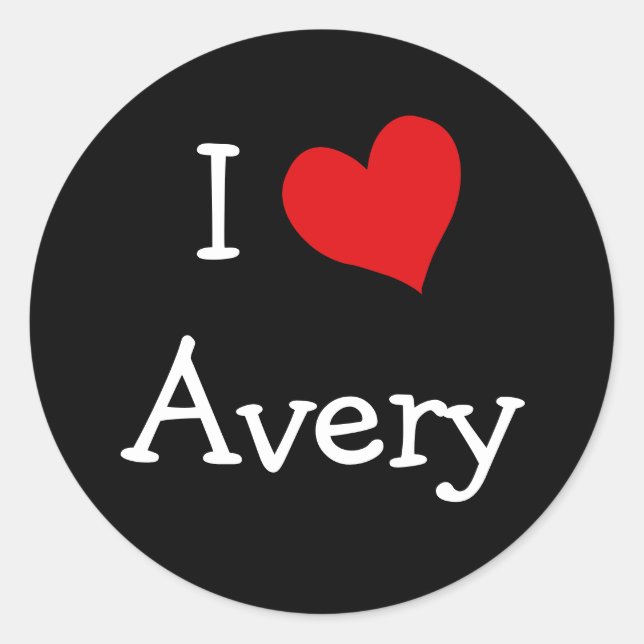 Adesivo Redondo Eu Amo Avery (Frente)