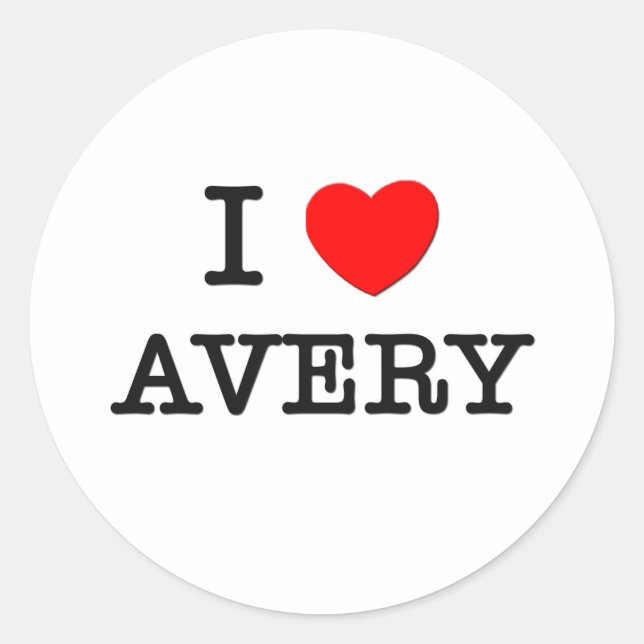 Adesivo Redondo Eu Amo Avery (Frente)
