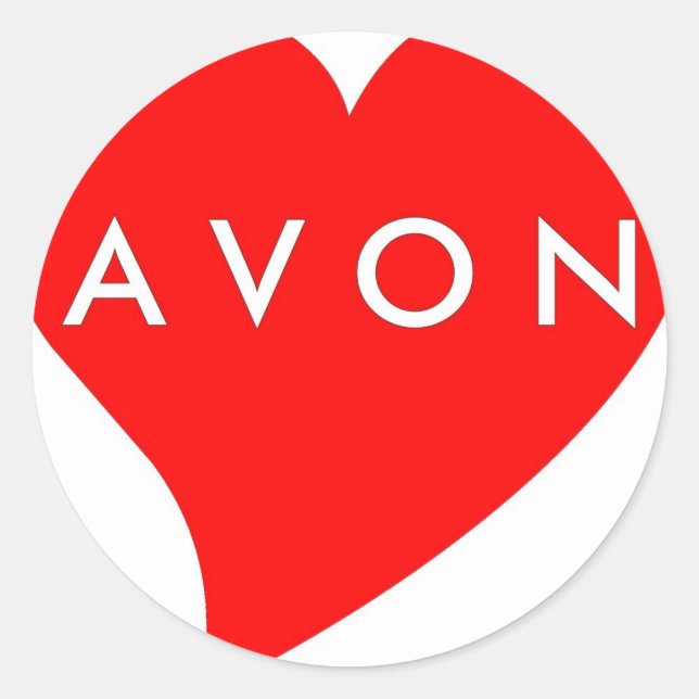 Adesivo Redondo Eu Amo AVON (Frente)