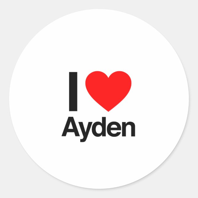 Adesivo Redondo eu amo ayden (Frente)