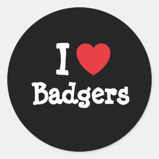 Adesivo Redondo Eu amo Badgers personalizados personalizados