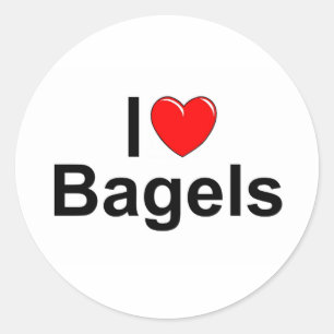 Adesivo Redondo Eu amo Bagels (do coração)