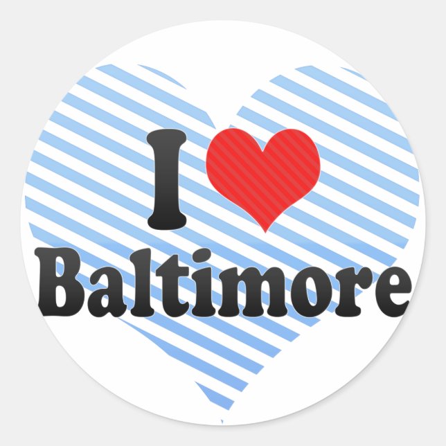 Adesivo Redondo Eu Amo Baltimore (Frente)