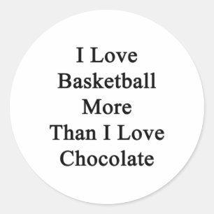 Adesivo Redondo Eu Amo Basquete Mais Do Que Adoro Chocolate