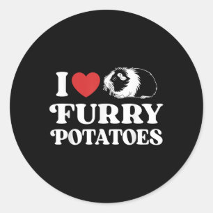Adesivo Redondo Eu Amo Batatas Furadas Engraçadas Guiné Porco Dese