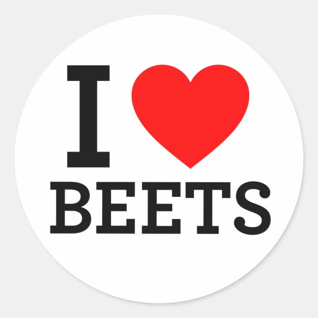 Adesivo Redondo Eu Amo Beets (Frente)