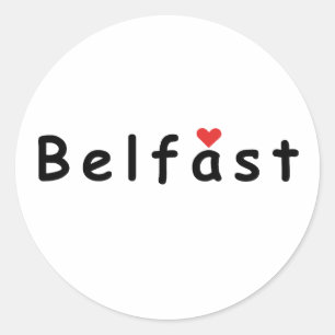 Adesivo Redondo Eu amo Belfast