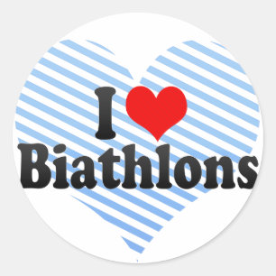 Adesivo Redondo Eu Amo Biathlons