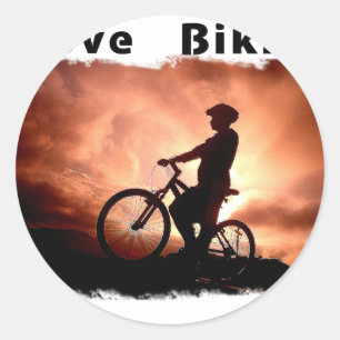 Adesivo Redondo Eu amo Biking Gnarly