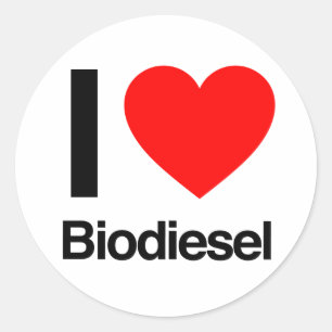 Adesivo Redondo Eu amo biodiesel