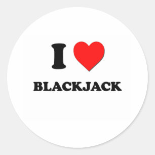 Adesivo Redondo Eu Amo Blackjack