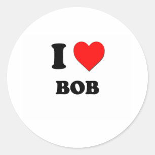 Adesivo Redondo Eu amo Bob