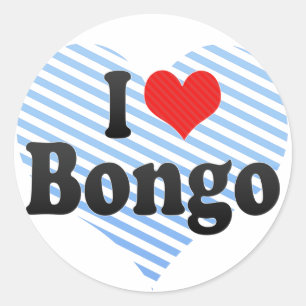 Adesivo Redondo Eu amo bongos