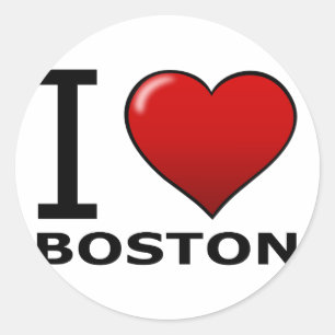 ADESIVO REDONDO EU AMO BOSTON, MÃES - MASSACHUSETTS