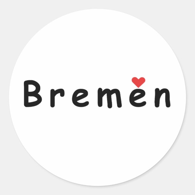 Adesivo Redondo Eu amo Bremen (Frente)
