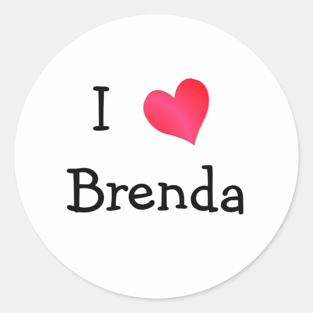 Adesivo Redondo Eu Amo Brenda (Frente)