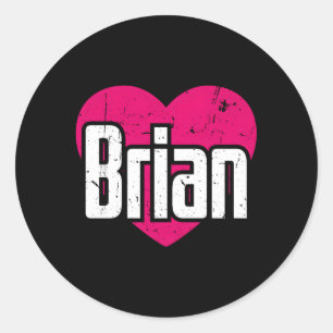 Adesivo Redondo Eu Amo Brian Primeiro Nome Ele Brian