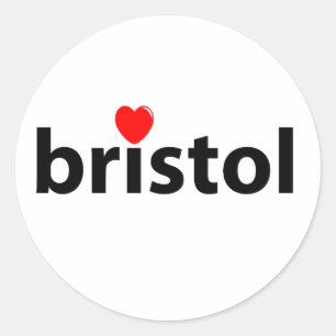 Adesivo Redondo Eu amo Bristol