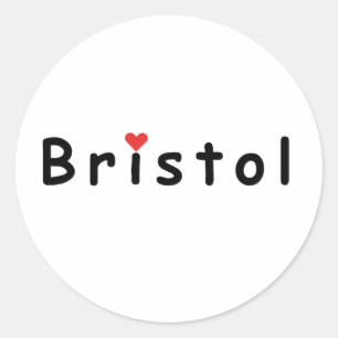 Adesivo Redondo Eu amo Bristol